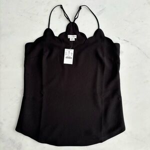 J. Crew Scalloped Cami - black size 00, NWT 🖤